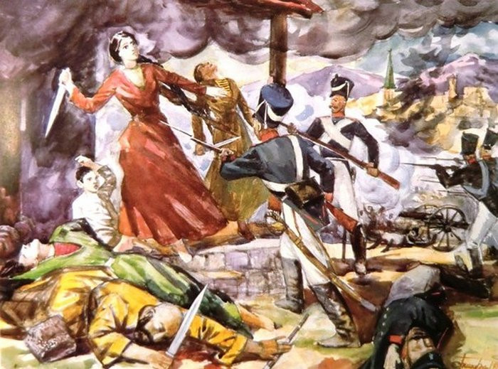  Dadi Yurt köyü katliamını tasvir eden bir resim eseri.