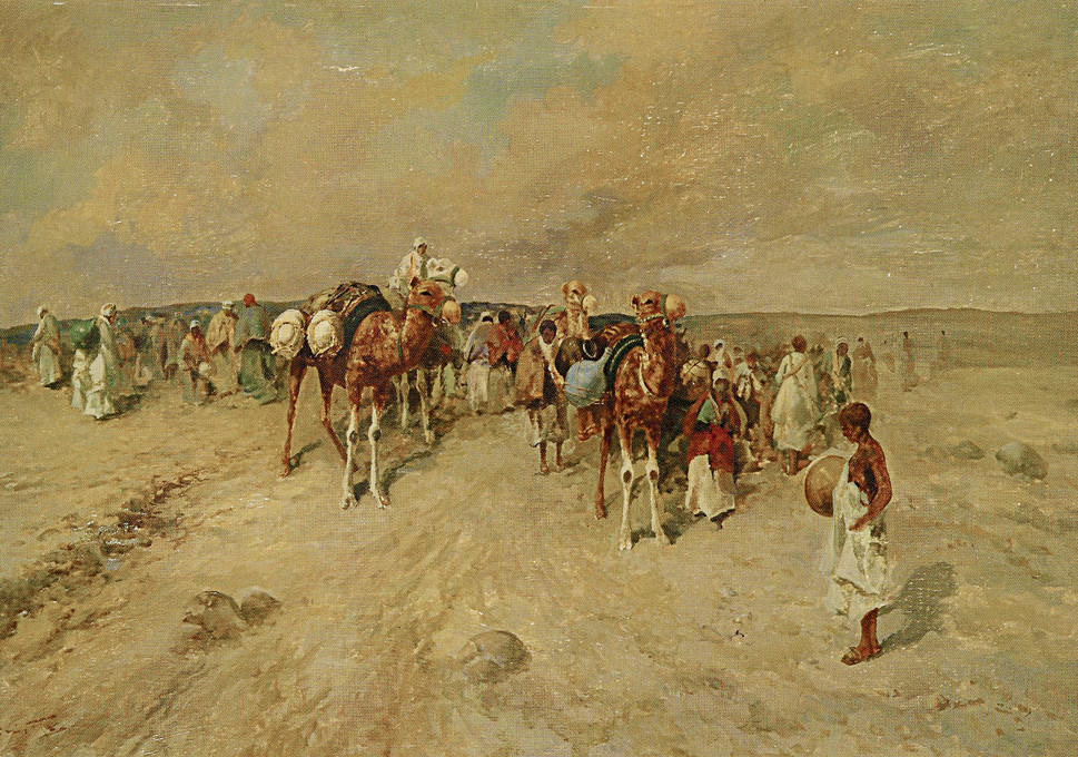 » Çölde çile bitmez: Ekonomik kaynakları son derece kıt olan çölde kabileler halinde yaşayan Araplar J. F. Lewis tarafından böyle tasvir edilmiş. » Çölde çile bitmez: Ekonomik kaynakları son derece kıt olan çölde kabileler halinde yaşayan Araplar J. F. Lewis tarafından böyle tasvir edilmiş.