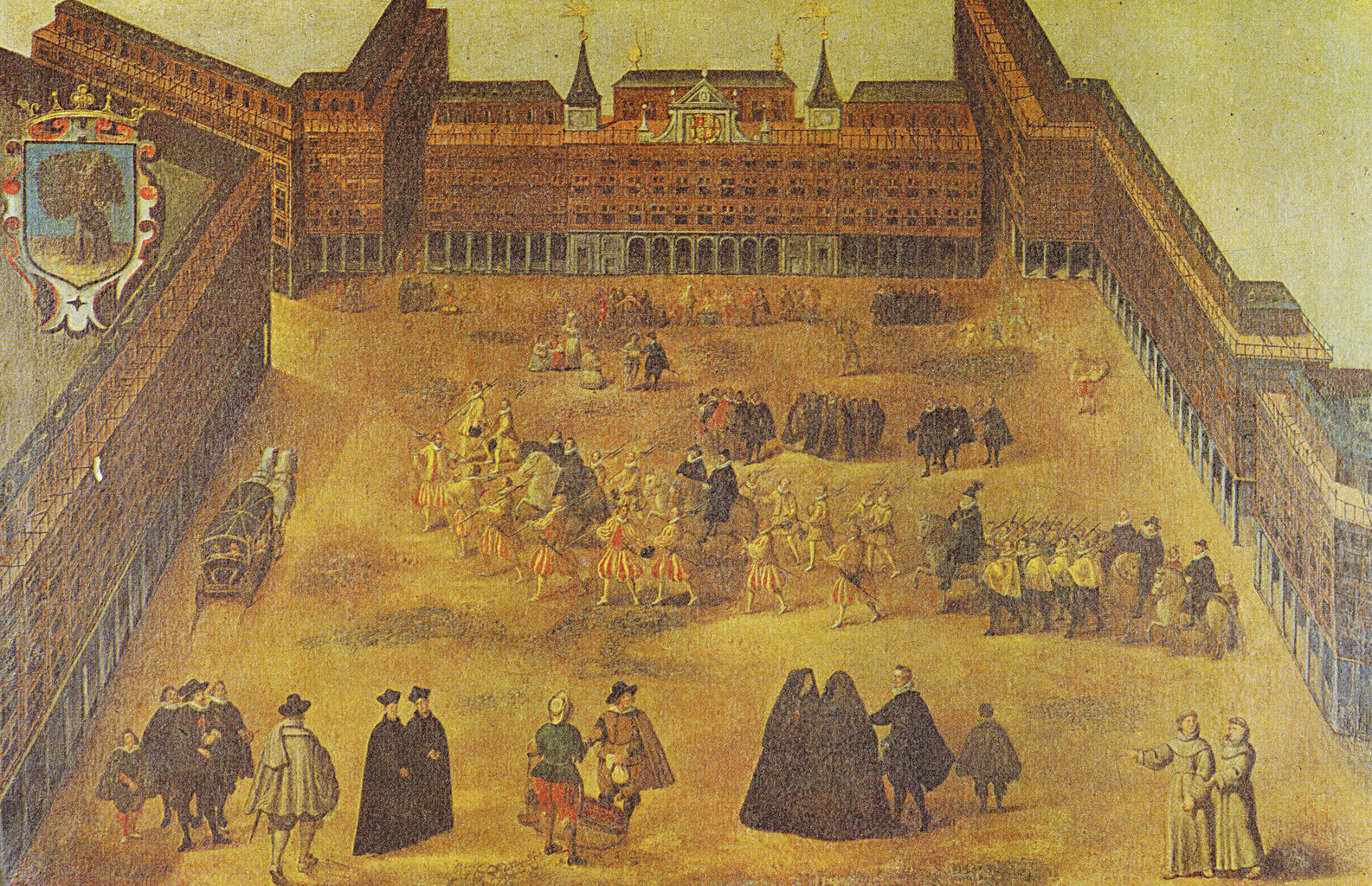 » Çığlık ve itirafların kanlı meydanı: Madrid'deki Plaza Mayor'den (Ana Meydan) İspanya Kralı III. Philip'in (1578-1621) geçiş anını gösteren bu resim Madrid'deki Municipal Museum'da sergileniyor. Şehrin bu meşhur meydanı nice auto-da-fe törenine tanıklık etmiştir. Bugün şehri ziyaret edenler meydanın neredeyse hiç değişmediğini görürler. » Çığlık ve itirafların kanlı meydanı: Madrid'deki Plaza Mayor'den (Ana Meydan) İspanya Kralı III. Philip'in (1578-1621) geçiş anını gösteren bu resim Madrid'deki Municipal Museum'da sergileniyor. Şehrin bu meşhur meydanı nice auto-da-fe törenine tanıklık etmiştir. Bugün şehri ziyaret edenler meydanın neredeyse hiç değişmediğini görürler.