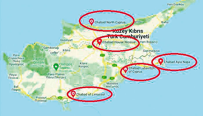 CHABAD haritası. CHABAD haritası.